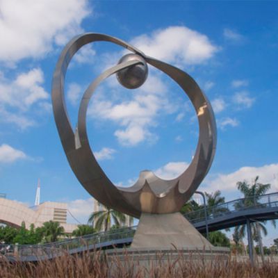 城市不锈钢圆环球体艺术造型博鱼网页版