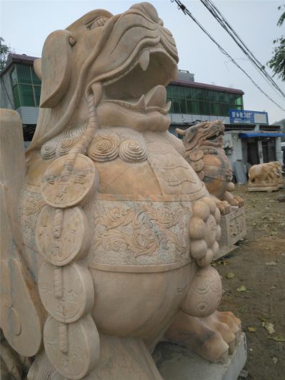 晚霞红石雕浮雕神兽貔貅博鱼网页版