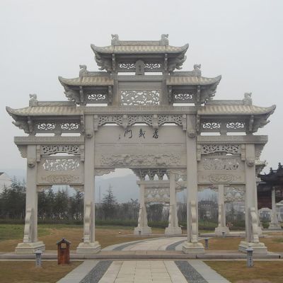  石雕石牌坊 古城仿古石门楼牌坊博鱼网页版