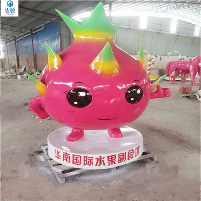 广场草地摆放玻璃钢水果主题卡通博鱼网页版