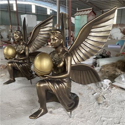 城市街道玻璃钢仿铜西方天使博鱼网页版