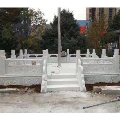 校园广场旗台大理石石雕护栏博鱼网页版