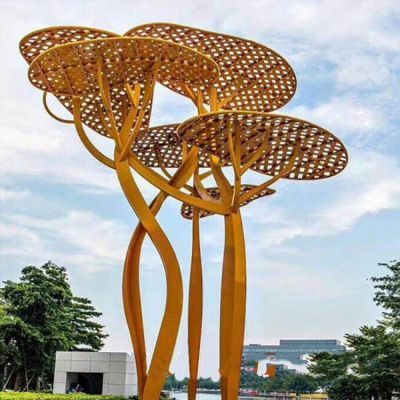 不锈钢蘑菇树铁艺镂空广场园林景观艺术博鱼网页版摆件