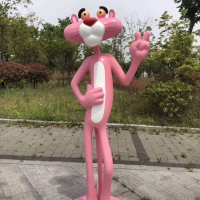 玻璃钢粉红豹网红豹子