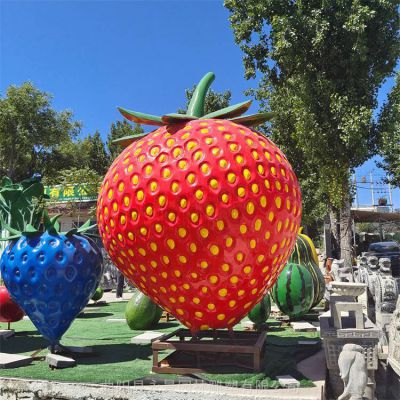 仿真玻璃钢彩绘草莓博鱼网页版果园农场装饰摆件