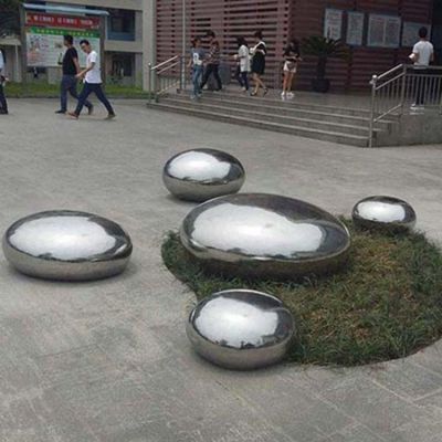 街口景观石小品公园草坪摆件 不锈钢博鱼网页版景观面圆球