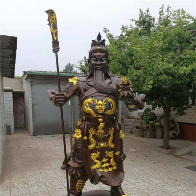 大型广场摆放铸铜持刀关公像立式博鱼网页版