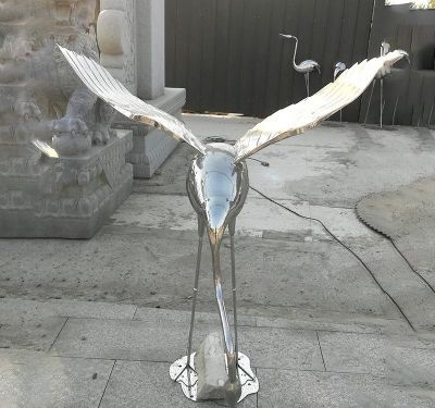 公园不锈钢镜面户外园林景观装饰品仙鹤博鱼网页版