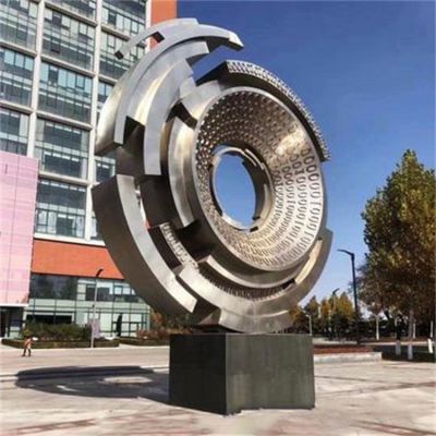 城市广场酒店不锈钢镜面水景造型摆件