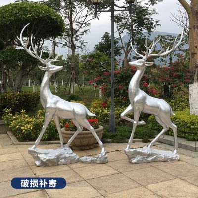 玻璃钢喷漆仿不锈钢的梅花鹿博鱼网页版