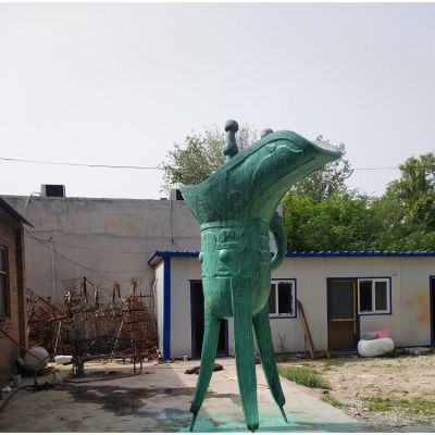 玻璃钢仿青铜器爵博鱼网页版广场景点装饰摆件