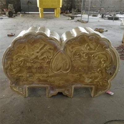 景区户外摆放黄铜铸造同心锁博鱼网页版