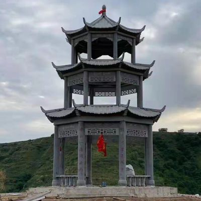 多层大理石石雕中式户外公园凉亭博鱼网页版