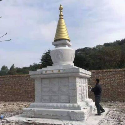 大型户外寺庙大理石石雕舍利塔博鱼网页版