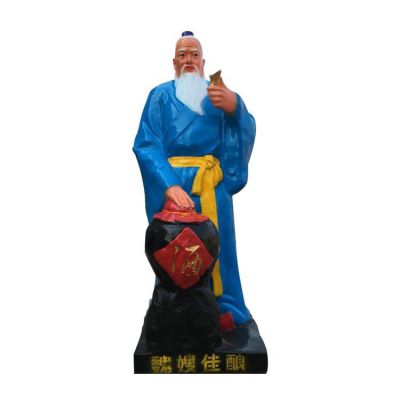 酒厂摆放玻璃钢古人喝酒 酒缸博鱼网页版