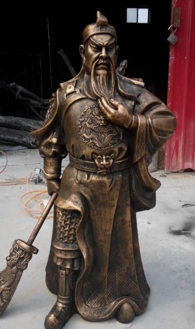 铜雕庭院供奉关羽佛像关公博鱼网页版