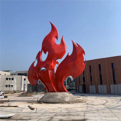 校园广场不锈钢烤漆抽象火苗景观博鱼网页版