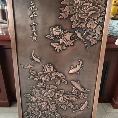 浮雕菊花铜雕室内大型壁画博鱼网页版