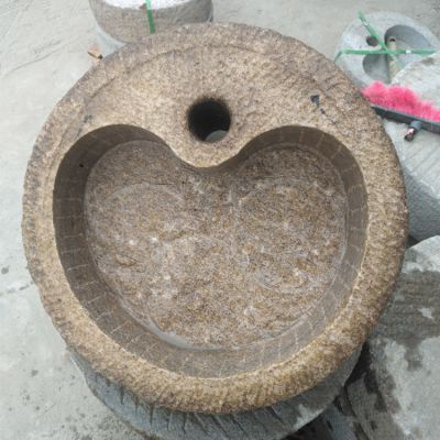 老旧石槽石头洗手盆石缸水槽庭院阳台流水景观摆件
