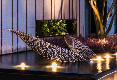 户外酒店不锈钢镂空树叶博鱼网页版