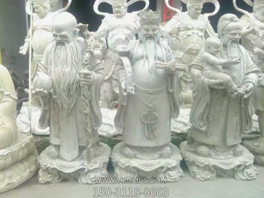 户外景观大型仿真人物景观汉白玉石雕福禄寿博鱼网页版