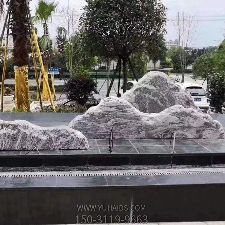 酒店广场水池喷泉摆放雪花假山景观石雕博鱼网页版