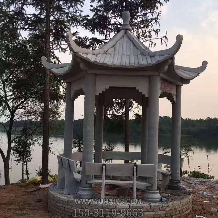 大理石石雕户外公园河边大型中式凉亭博鱼网页版