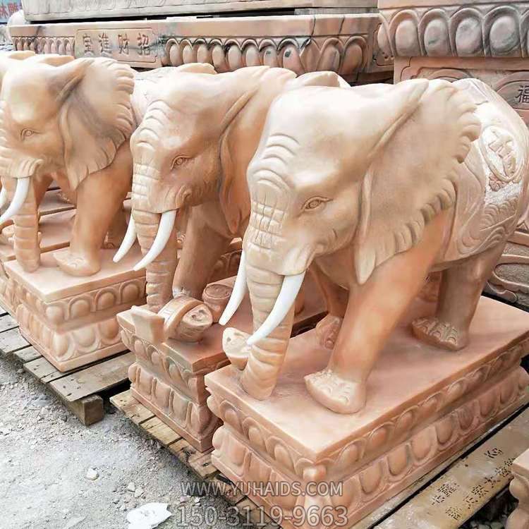 晚霞红石雕庭院大象博鱼网页版