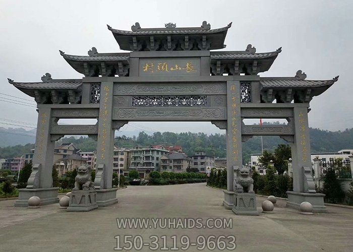 景区寺庙装饰古建单门三门多种规格石雕牌坊博鱼网页版