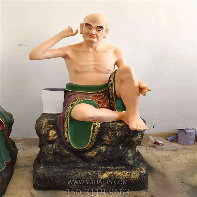 景区寺庙玻璃钢彩绘光膀子的十八罗汉博鱼网页版