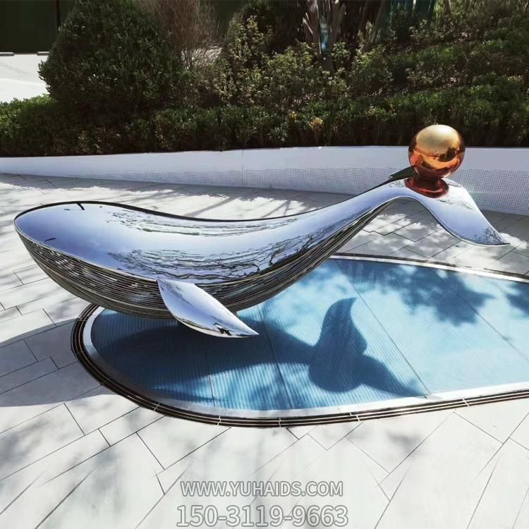 镜面不锈钢户外景观海豚博鱼网页版摆件
