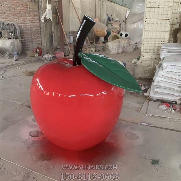 玻璃钢彩绘喷漆仿真苹果儿童游乐园景观摆件博鱼网页版
