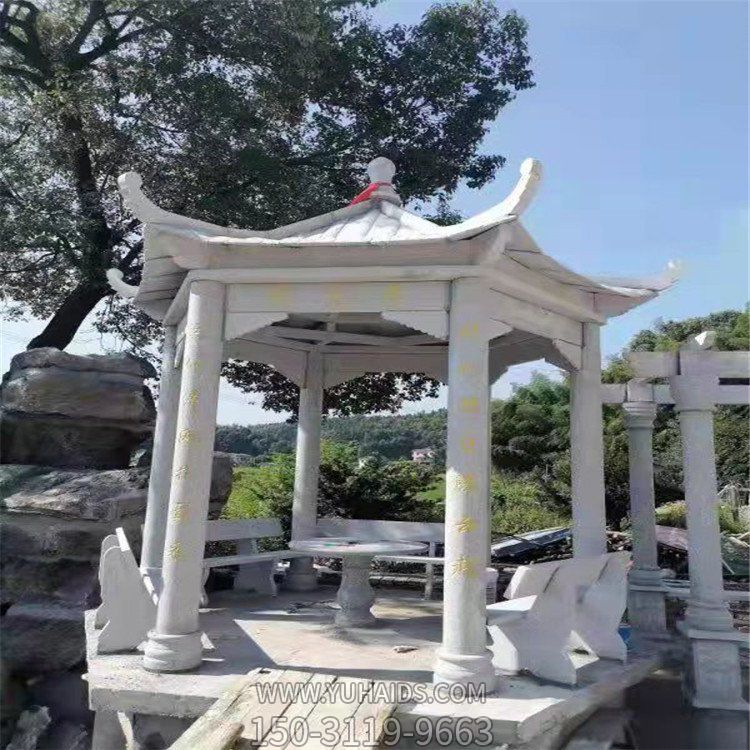 户外公园大理石砂石石雕凉亭博鱼网页版