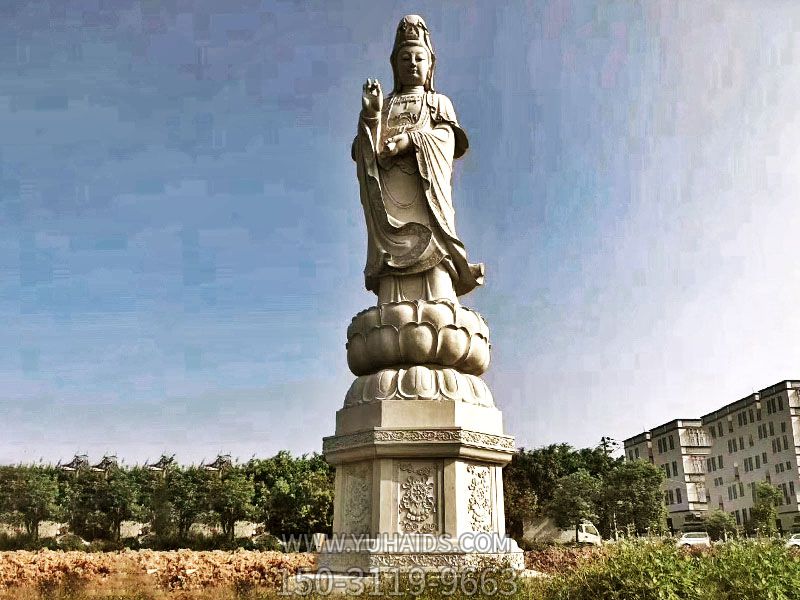 户外景区大理石石雕观音菩萨博鱼网页版
