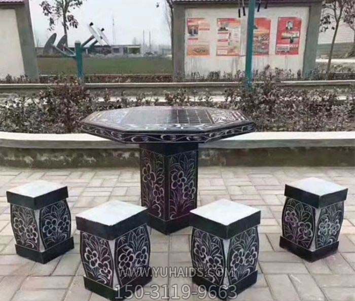 景区景观棱形仿古石桌凳 景区景观棱形仿古石桌凳