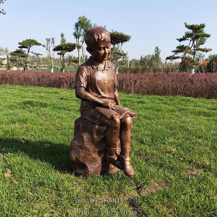 玻璃钢仿铜看书的小女孩博鱼网页版