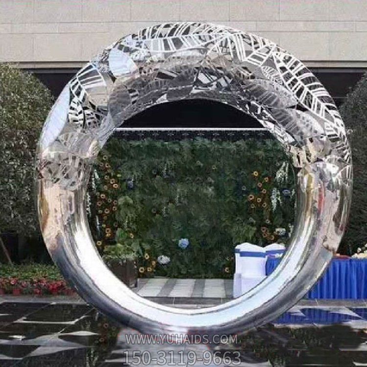 不锈钢镂空树叶圆环房产楼盘户外景观博鱼网页版