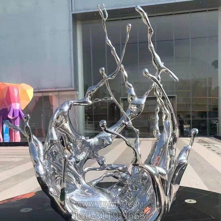 广场不锈钢镜面抛光工艺海浪景观小品博鱼网页版