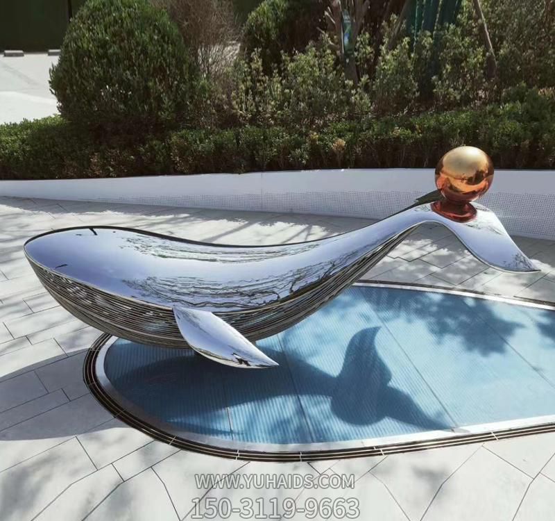 城市街道一只不锈钢镜面海豚博鱼网页版