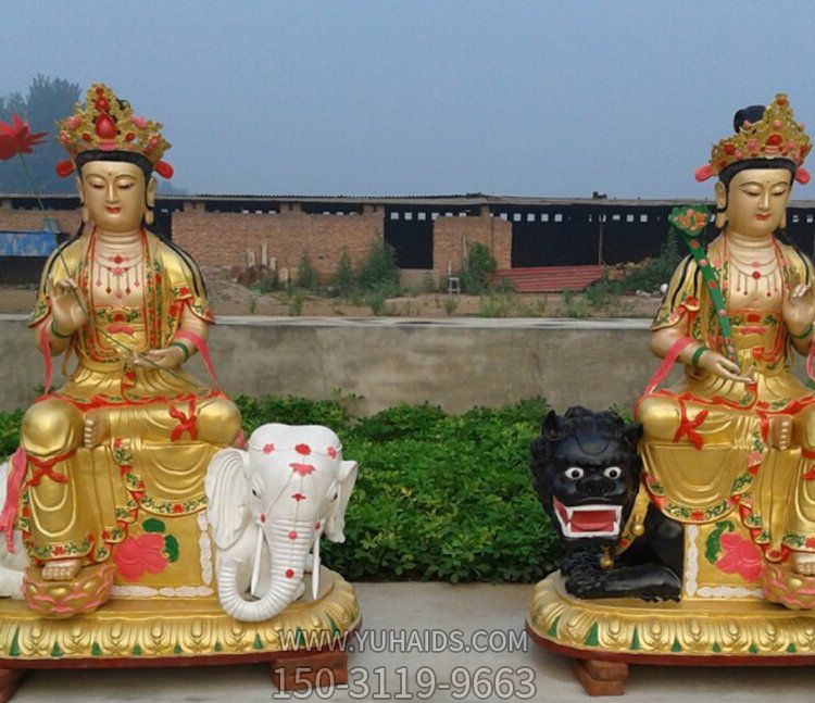 玻璃钢彩绘喷金烤漆文姝普贤博鱼网页版