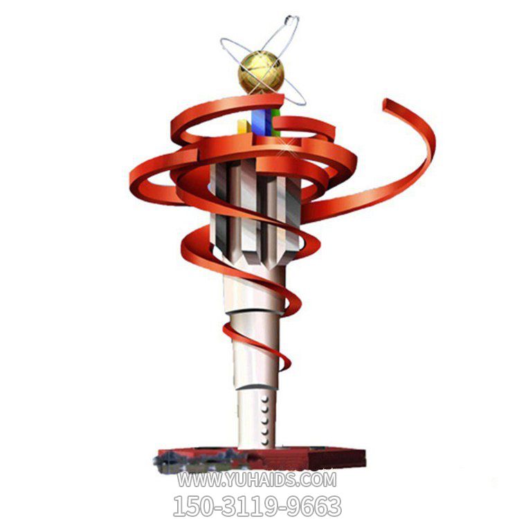 创意园林景观不锈钢抽象火炬博鱼网页版摆件