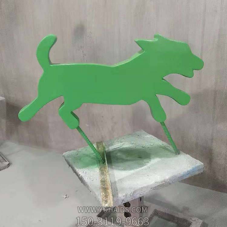 公园摆放不锈钢剪影小狗奔跑博鱼网页版
