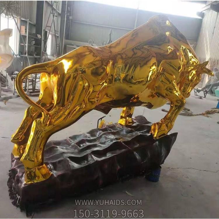 铜鎏金镜面喷金广场大型华尔街牛博鱼网页版