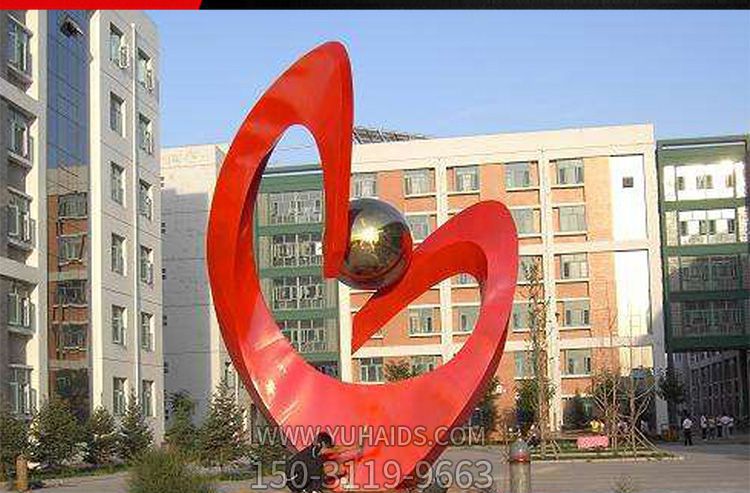 公园抽象不锈钢球爱心博鱼网页版