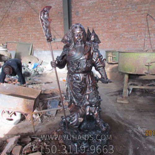 铜雕大型立式拿刀关公博鱼网页版