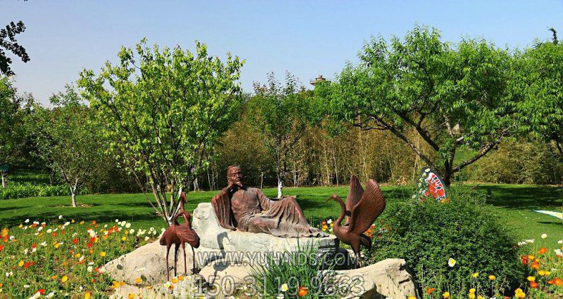 公园广场铜雕丹顶鹤博鱼网页版