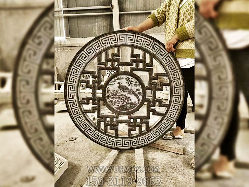 景点寺院镂空圆形鸟透雕花窗博鱼网页版