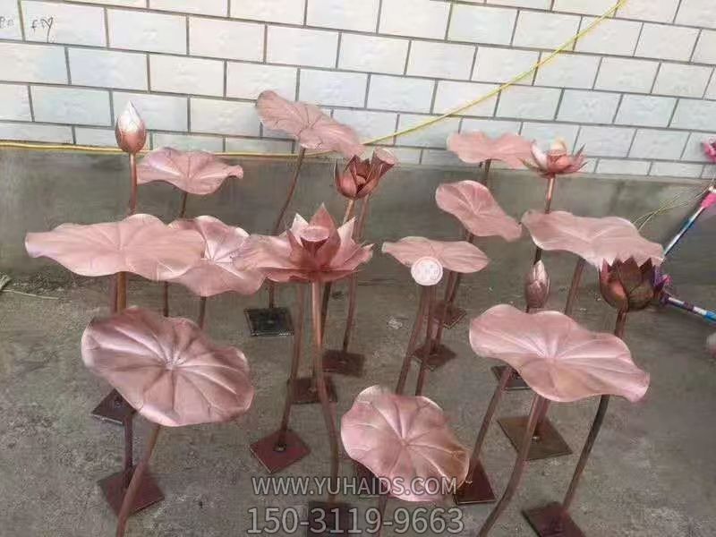 锻铜荷花荷叶博鱼网页版摆件