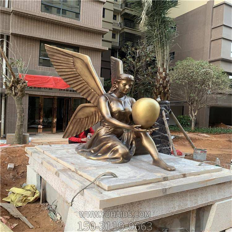玻璃钢仿铜户外园林小区西方人物花仙子博鱼网页版