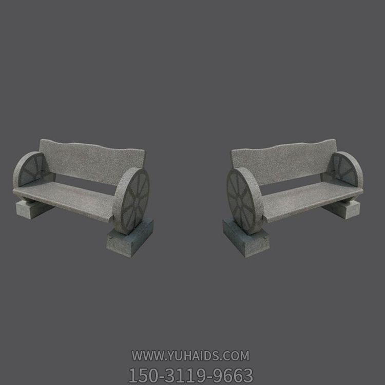 大理石青石雕刻公园摆放长形靠背石凳博鱼网页版